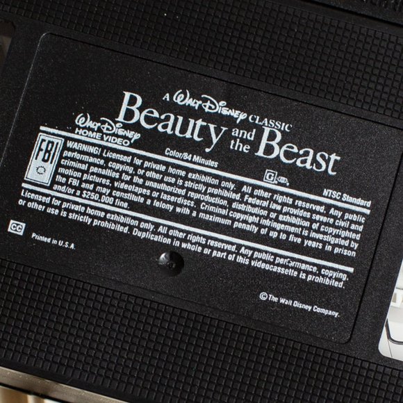 RARE Beauty and the Beast VHS Black Diamond Walt Disney Classic Home Video - Picture 4 of 5